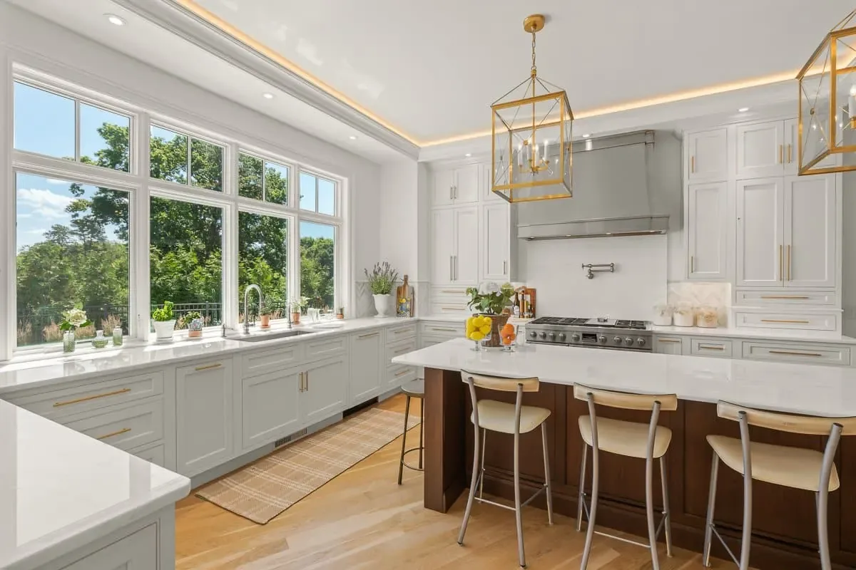 Kitchen and breakfast area, Andover MA custom home by Norman Builders