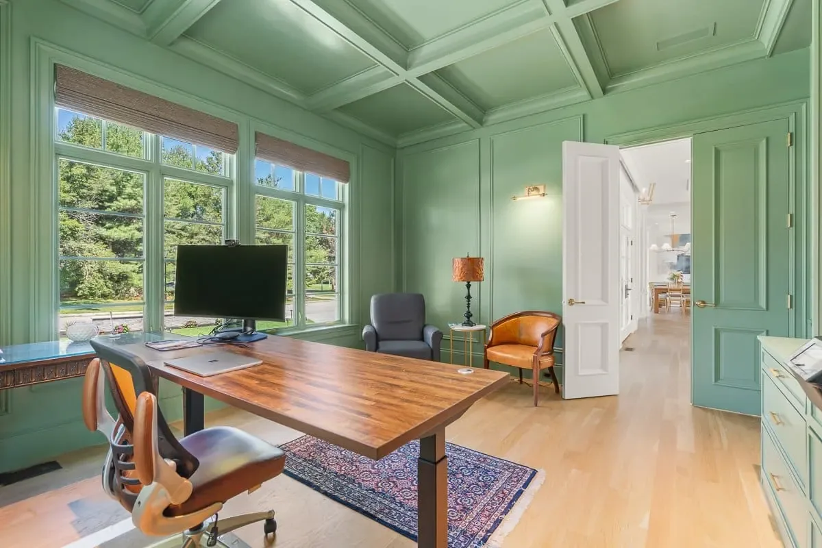 Private home office, Andover MA custom home by Norman Builders